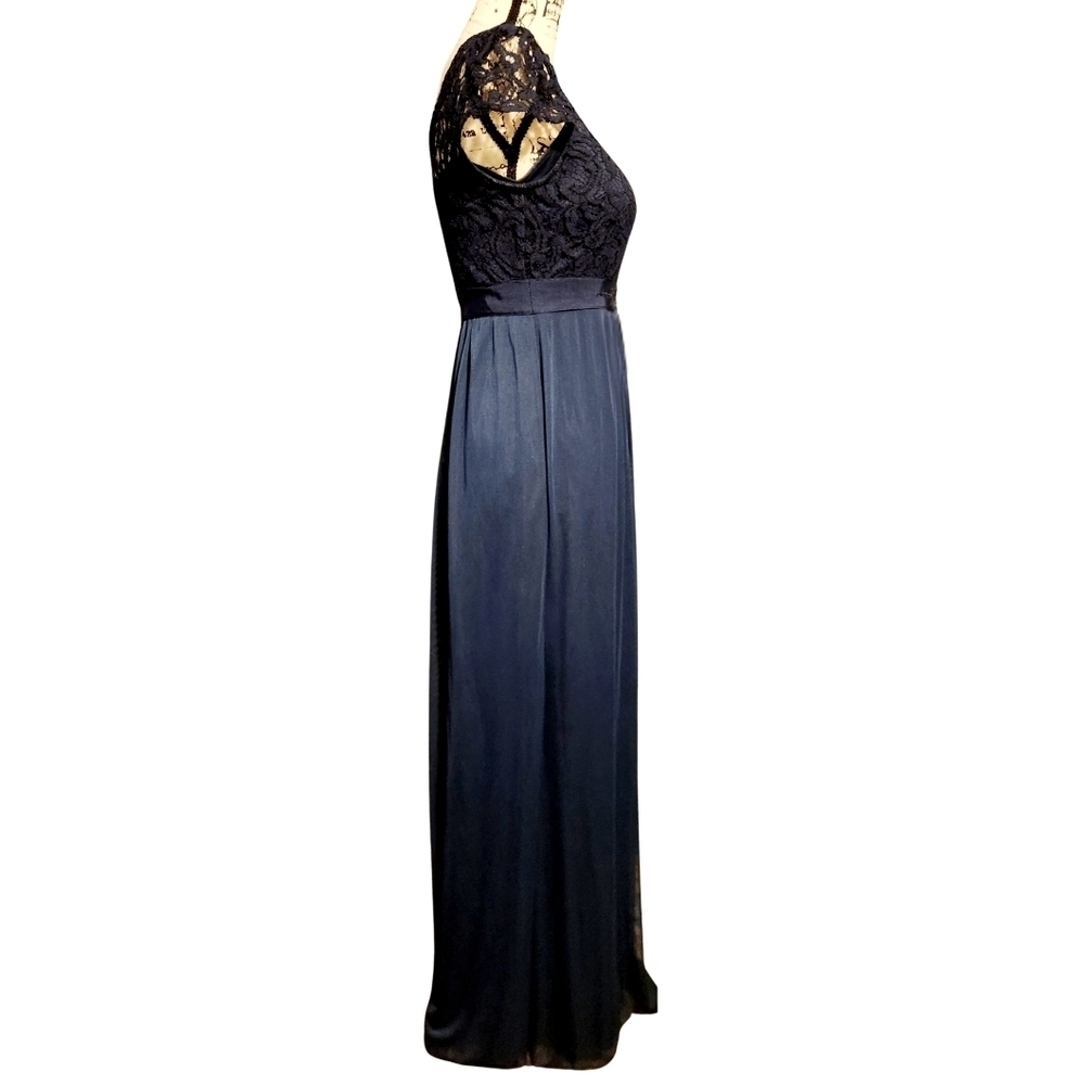 Adrianna Papell Blue Cap Sleeve Gown - Picture 6 of 10